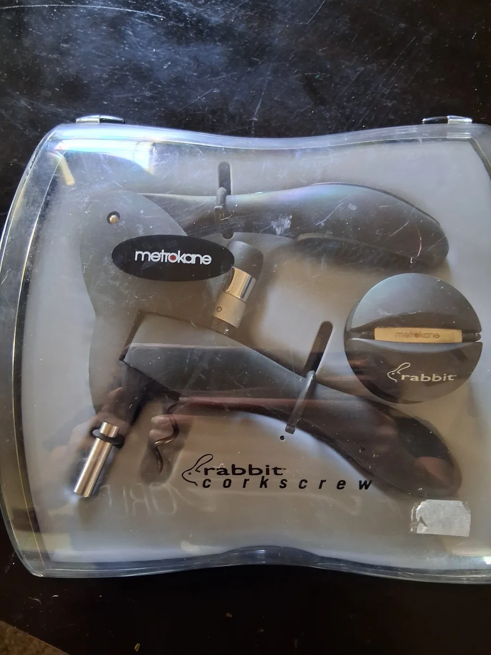 Metro Rabbit Corkscrew Wine Opener Set - Black